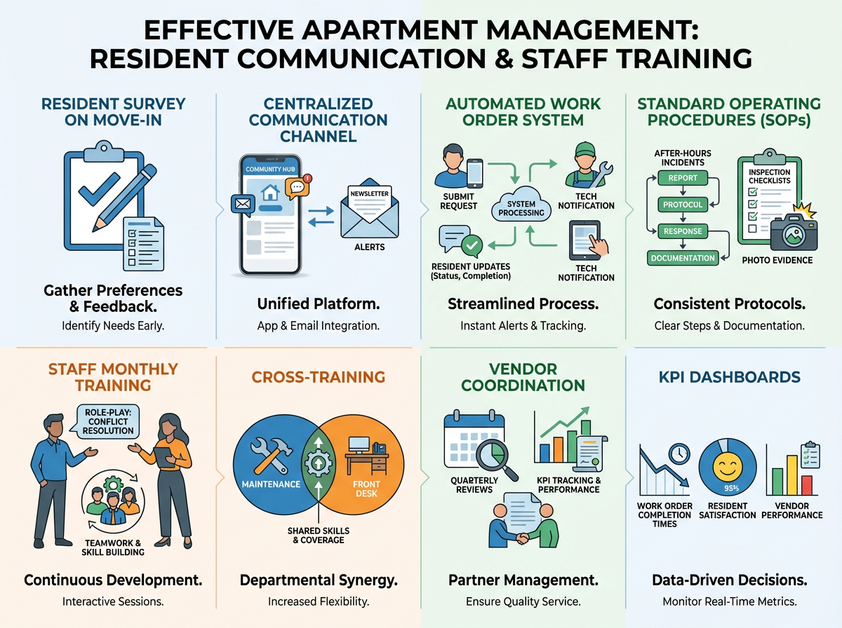 Digital resident communication system for multifamily apartment operations