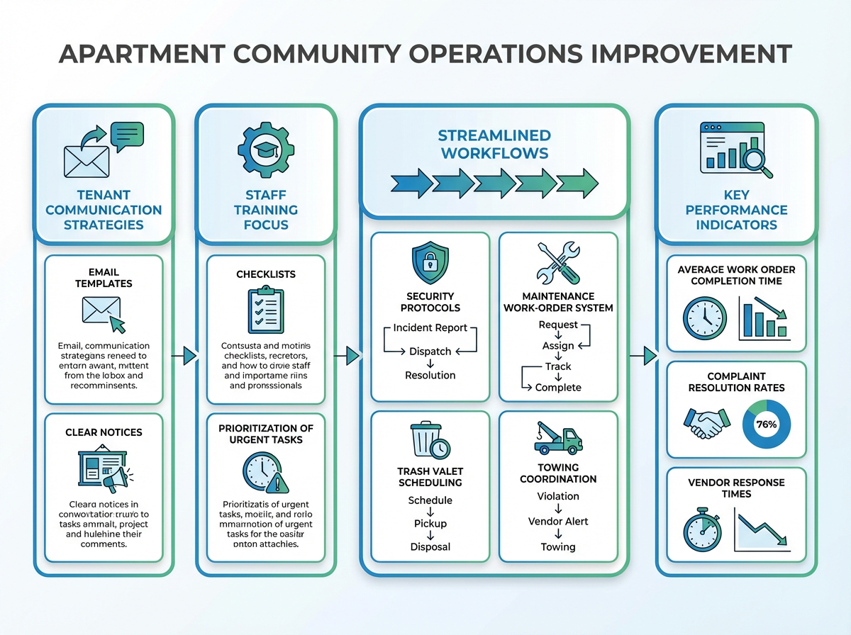 Improving Apartment Community Operations Through Tenant Communication, Staff Training, and Centralized Service Teams 1 Apartment operations team improving tenant communication and coordination