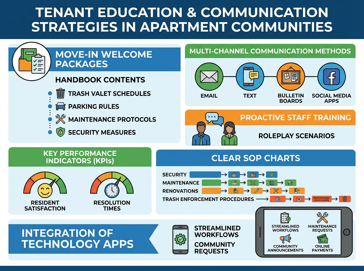 Tenant welcome package and educational materials for apartment residents