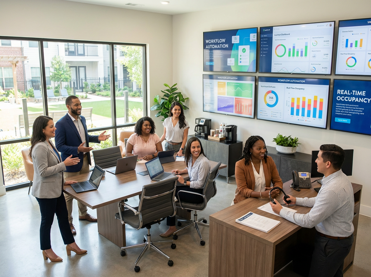Apartment staff training and role-play session for better resident service