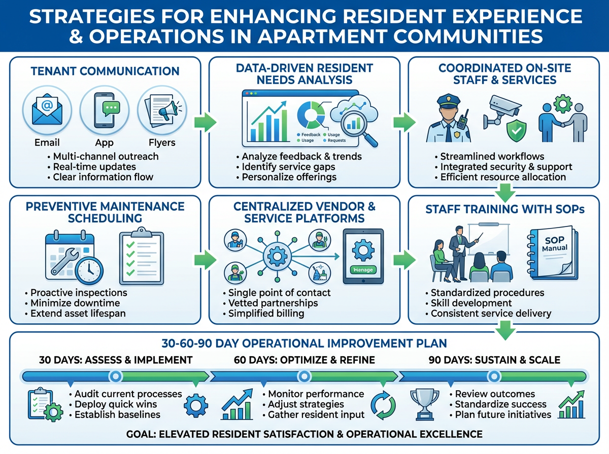 Improving Resident Experience and Operations Through Tenant Communication, Staff Training, and Coordinated On-Site Apartment Services 1 Dashboard with data and feedback trends for apartment resident needs