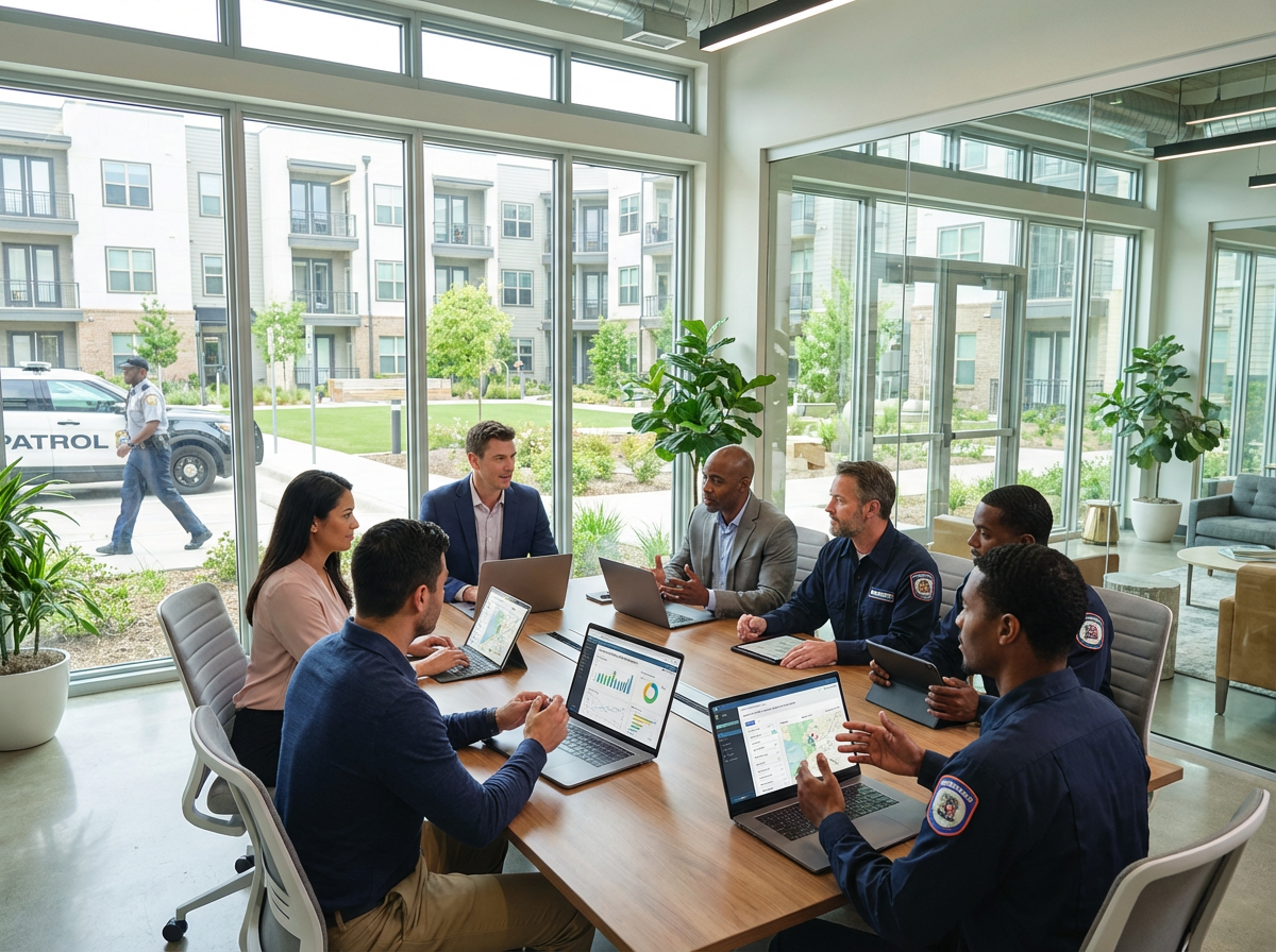 Operational Excellence in Multifamily Apartment Communities Through Tenant Communication, Staff Training, and Centralized On-Site Services 2 On-site property management team collaborating to improve workflows and services