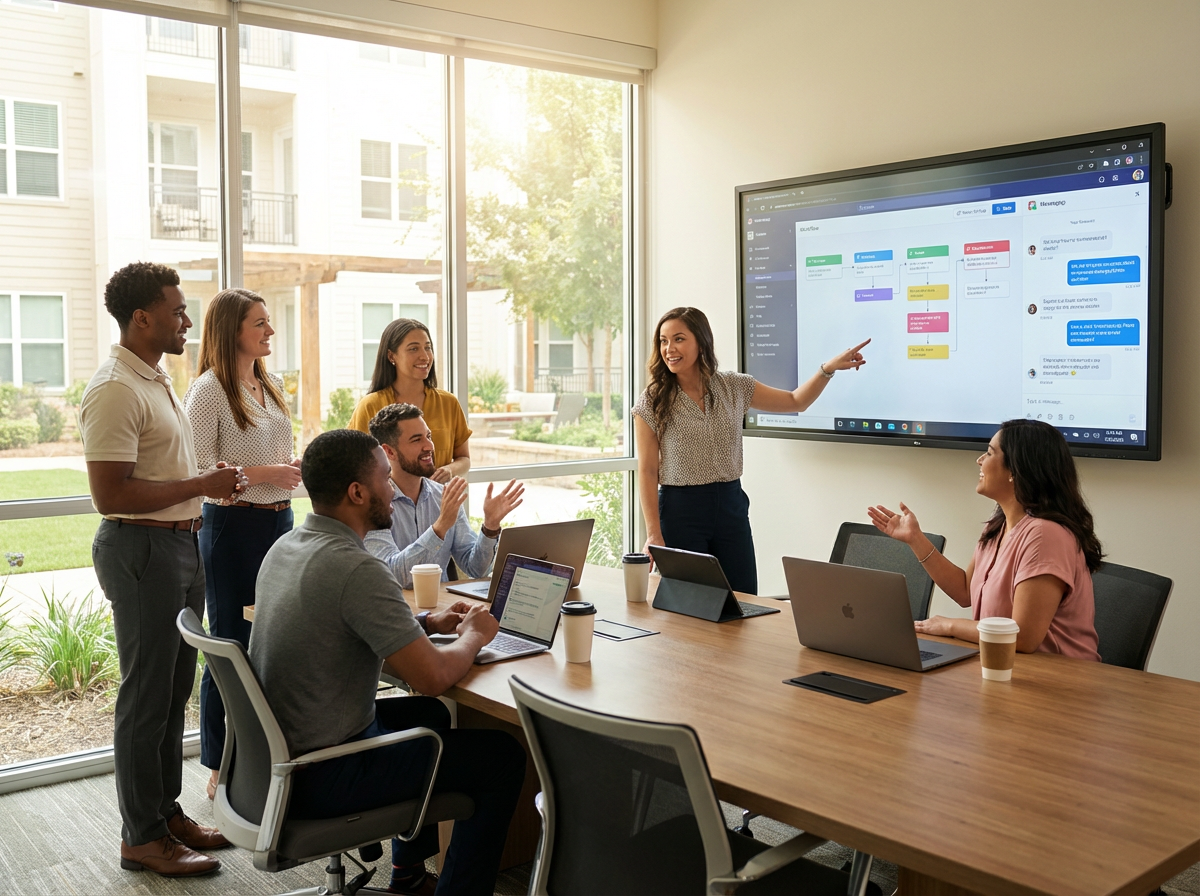 Apartment operations dashboard showing workflow and KPIs