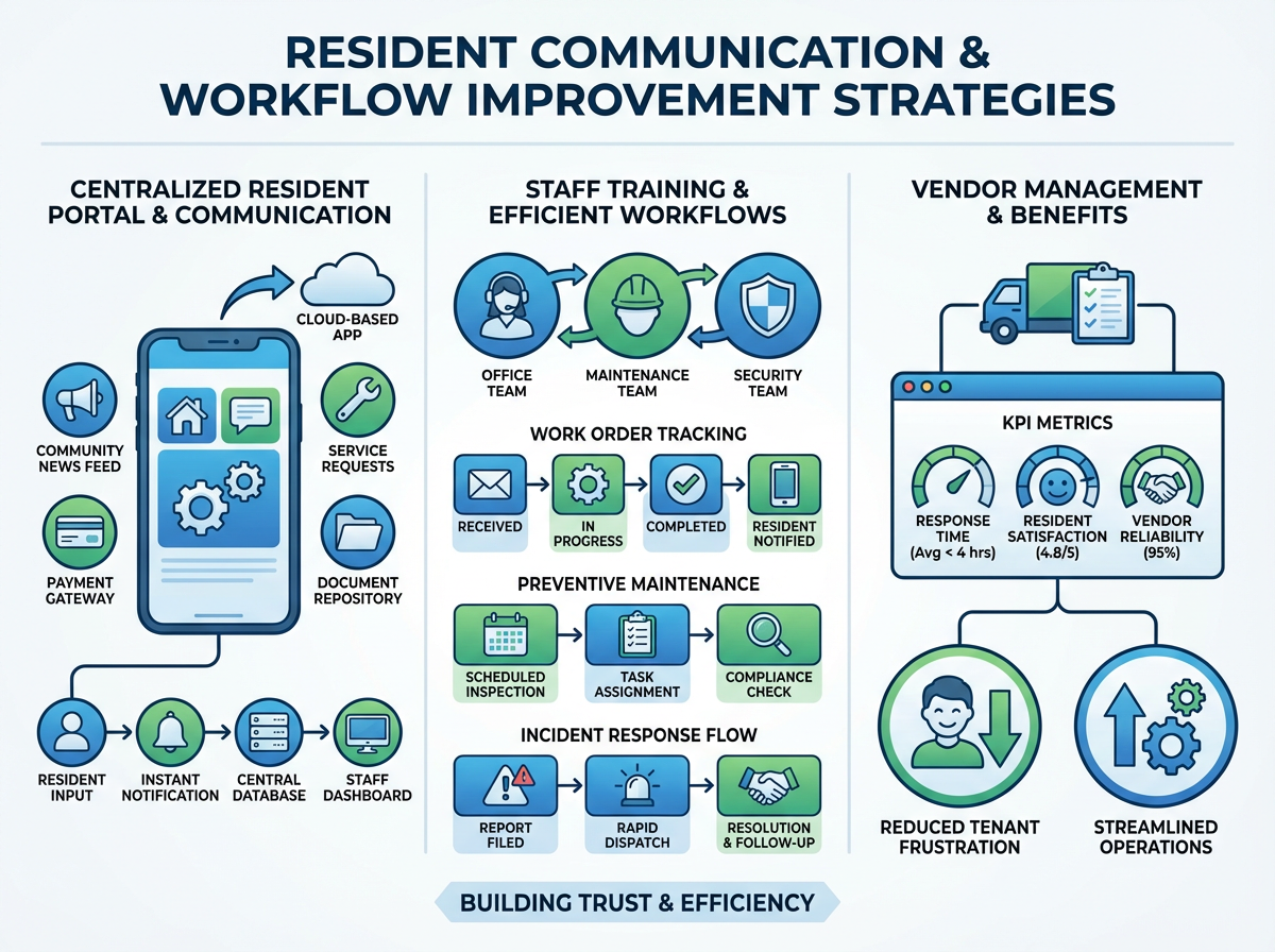 Property management team improving resident communication workflows