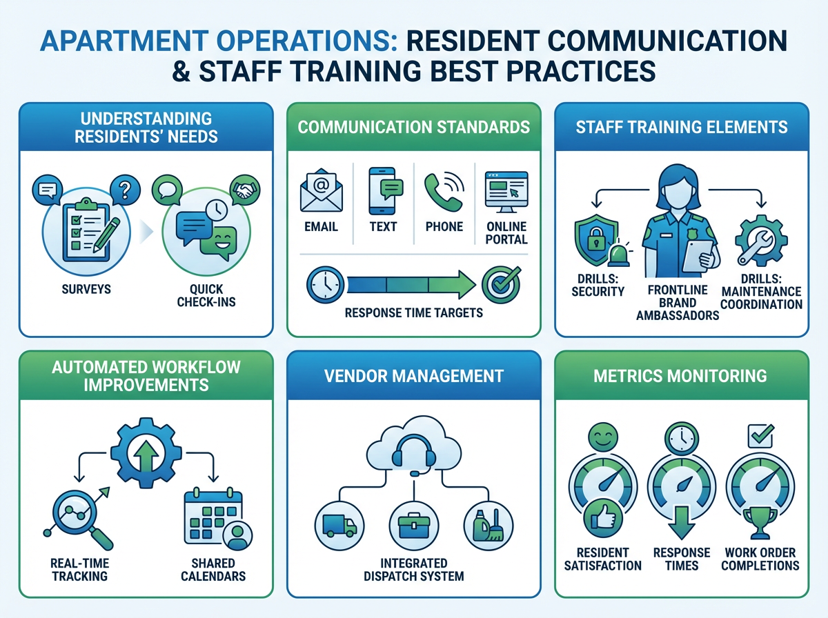Resident Communication and Staff Training for High-Performing Apartment Operations 1 Team meeting focused on resident communication and training in apartment operations