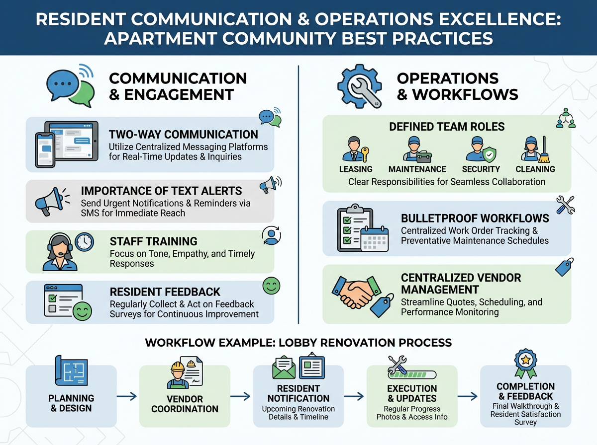 Property management team improving resident communication and operations