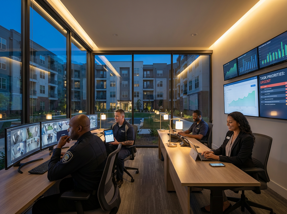 Modern Tenant Communication, Staff Training, and Workflow Optimization for Apartment Communities Using a Centralized On-Site Services Platform 2 Apartment staff training together on community care and workflows