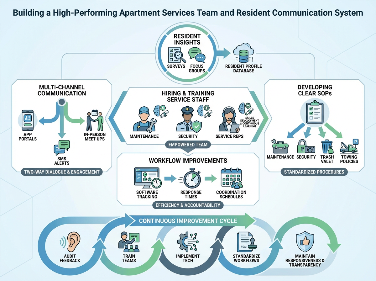 Building a High-Performing Apartment Services Team and Resident Communication System for Modern Multi-Family Communities 1 Apartment residents engaging with community management team