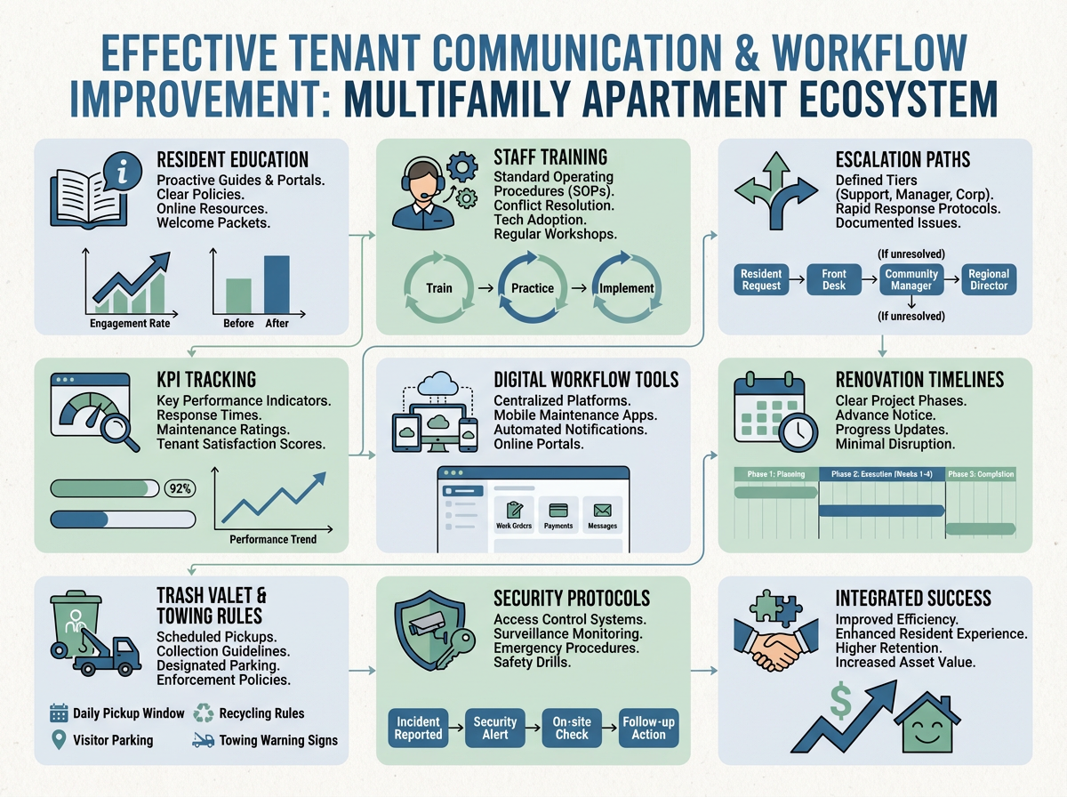 Modern Tenant Communication, Staff Training, and Workflow Improvement in Multifamily Apartment Operations 1 On-site multifamily team improving tenant communication and workflows