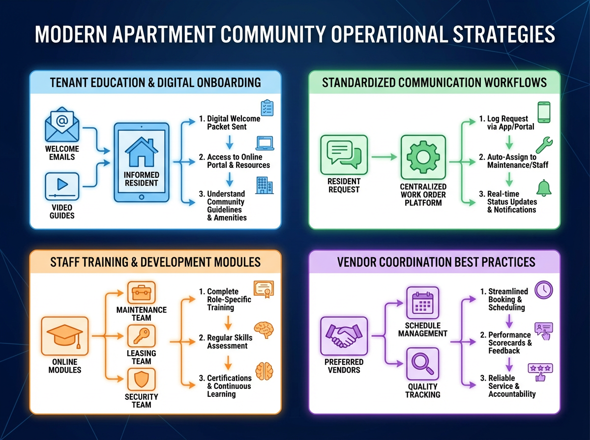 Operational Playbook for Modern Apartment Communities: Tenant Education, Communication, and Building High-Performing On-Site Services Teams 1 Digital tenant onboarding and communication workflows for apartment communities